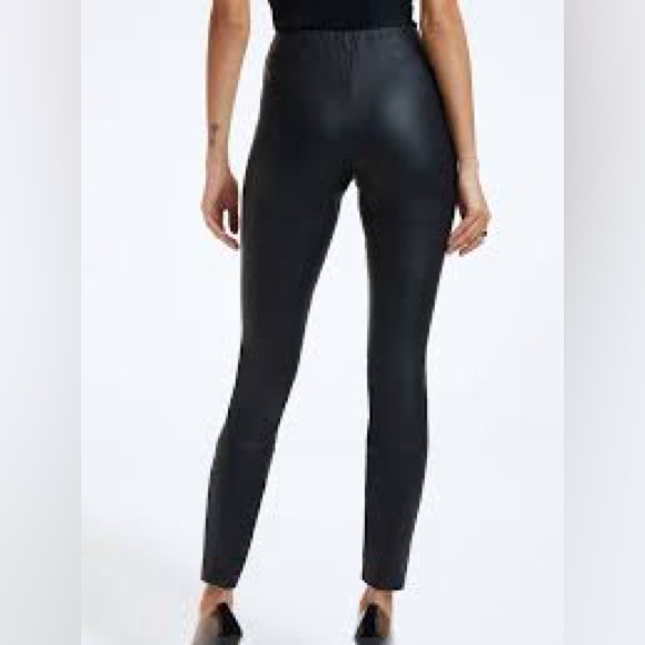 Good American Black Better Than Leather Faux Leather Leggings Size 2 - Picture 2 of 9